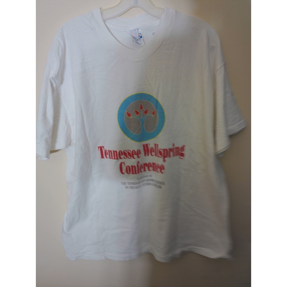 Hanes Graphic T-Shirt Mens XL White Vintage 90s Tennessee Wellspring Conference